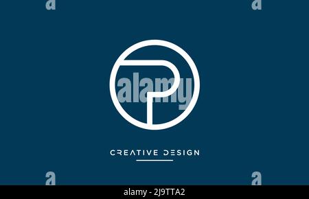Alphabet Letters OP or PO Abstract Icon logo Stock Vector