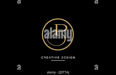 Alphabet Letters OP or PO Abstract Icon logo Stock Vector
