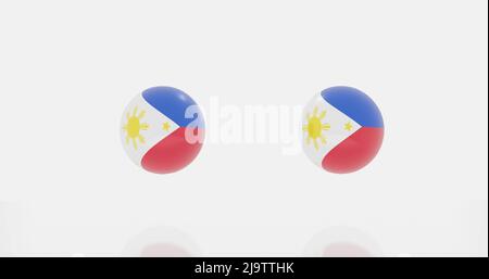 3d render of globe in Philippines flag for icon or symbol. Stock Photo