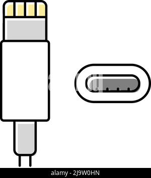 tangle earphone cable color icon vector illustration Stock Vector Image ...