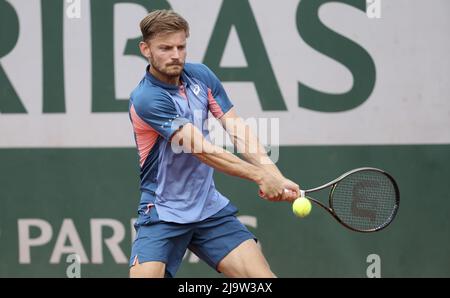 Paris, France. 24th May, 2022. David Goffin of Belgium during day 3 of the French Open 2022, a tennis Grand Slam tournament on May 24, 2022 at Roland-Garros stadium in Paris, France - Photo: Jean Catuffe/DPPI/LiveMedia Credit: Independent Photo Agency/Alamy Live News Stock Photo