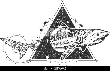 Abstract Geometric Shark Tattoo by David Mushaney: TattooNOW