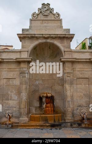 As Burgas. Hot springs in Orense city in Galicia, Spain. Thermal and medicinal water. Stock Photo