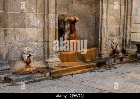 As Burgas are hot springs in the historic center of Ourense Stock Photo