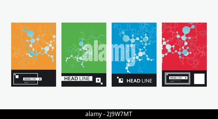 Abstract colorful background with lines and circles. Web, network, computer, connect and technology concepts. Futuristic Vector illustration. Stock Vector