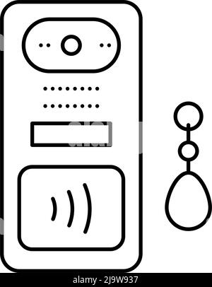 intercom contactless line icon vector illustration Stock Vector Image ...