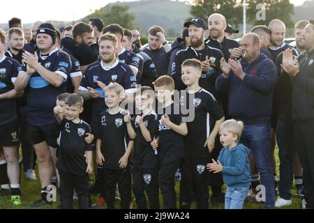 Tumble RFC v Lampeter RFC Plate final 2022 Stock Photo