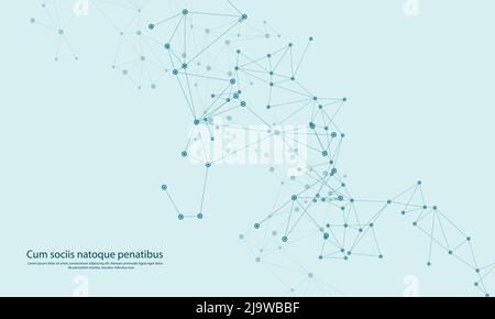 Connections dots with lines. Triangles shapes vector background. Shape science research element design Stock Vector