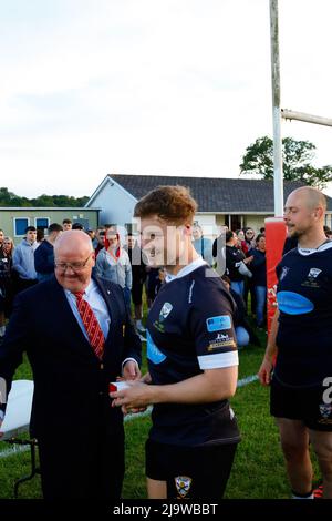 Tumble RFC v Lampeter RFC Plate final 2022 Stock Photo