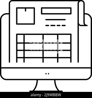 inventory adjustment report line icon vector illustration Stock Vector ...