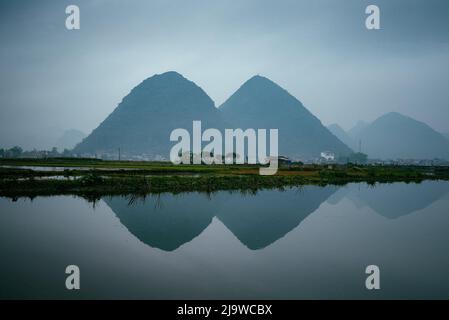 Hills in the Bac Son Valley, Vietnam Stock Photo