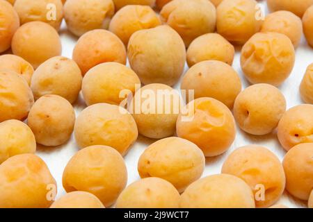 Preserved Fruit Dried Plum Salty Sweet,sun-dried and salted plums for candied fruit. Stock Photo