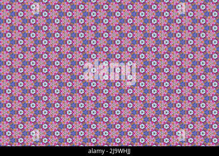 Colorfull abstract pattern that looks like flowers, created from a macro photography of fluids bubbles. Stock Photo