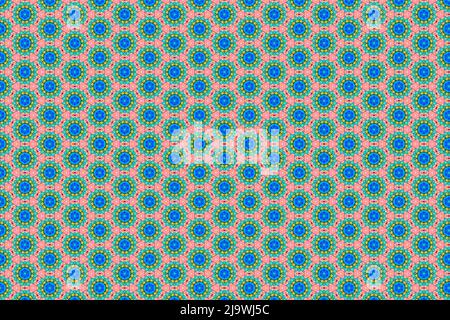 Colorfull abstract pattern that looks like flowers, created from a macro photography of fluids bubbles. Stock Photo