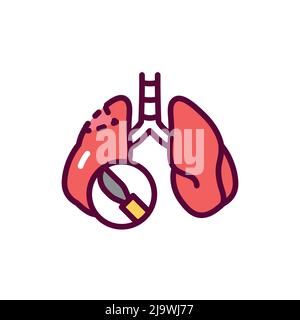 Resection of the lungs color line icon. Isolated vector element ...