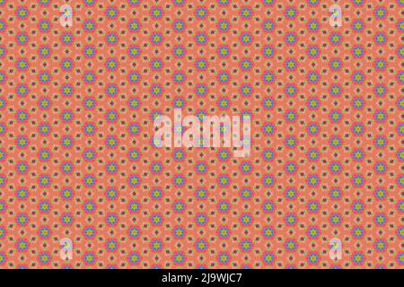Colorfull abstract pattern that looks like flowers, created from a macro photography of fluids bubbles. Stock Photo
