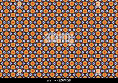 Colorfull abstract pattern that looks like flowers, created from a macro photography of fluids bubbles. Stock Photo