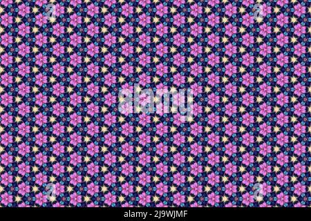 Colorfull abstract pattern that looks like flowers, created from a macro photography of fluids bubbles. Stock Photo