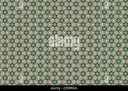 Colorfull abstract pattern that looks like flowers, created from a macro photography of fluids bubbles. Stock Photo