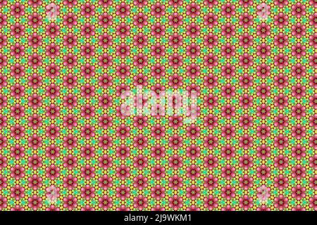Colorfull abstract pattern that looks like flowers, created from a macro photography of fluids bubbles. Stock Photo