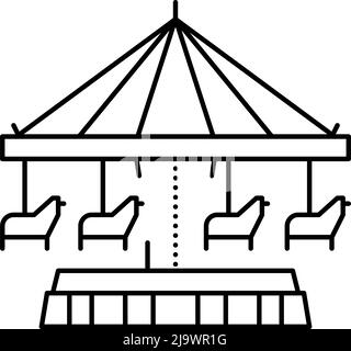 clown amusement park worker line icon vector illustration Stock Vector ...