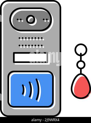 intercom contactless line icon vector illustration Stock Vector Image ...