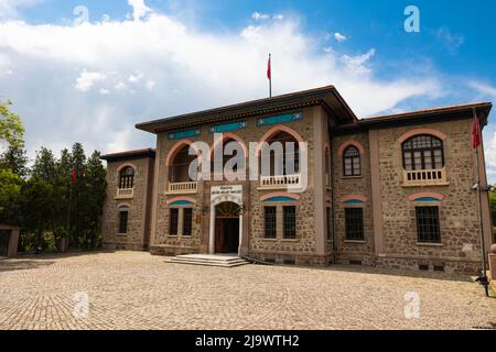 First parliament or Birinci Meclis of Turkey. The Grand National Assembly of Turkey's first building in Ulus Ankara. 23 Nisan or 23th April background Stock Photo