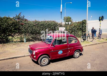 Central street of Asmara with Cars and Peoples Stock Photo