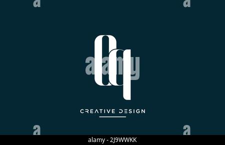 Alphabet Letters OQ or QO Abstract Logo Stock Vector
