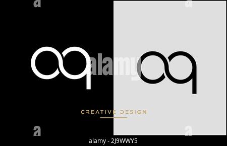 Alphabet Letters OQ or QO Abstract Logo Stock Vector