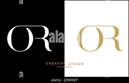 Alphabet Letters OR or RO Abstract Logo Stock Vector