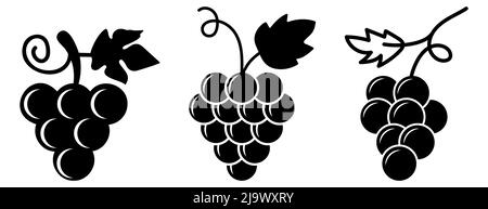 Grapes icons. Design for web and mobile app. Vector illustration Stock Vector