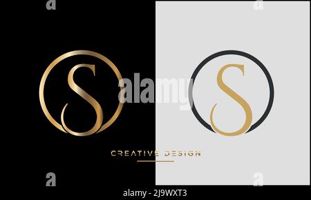 Alphabet Letters OS or SO Abstract Logo Monogram Emblem Stock Vector
