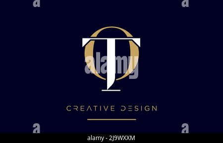 Abstract Letters OT or TO Initials Logo Monogram Stock Vector