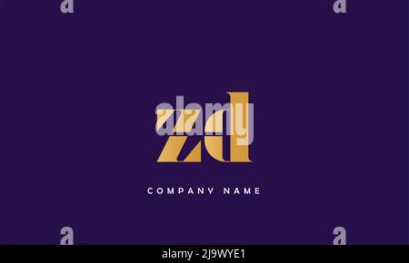 ZD, DZ Abstract Letters Logo Monogram Stock Vector