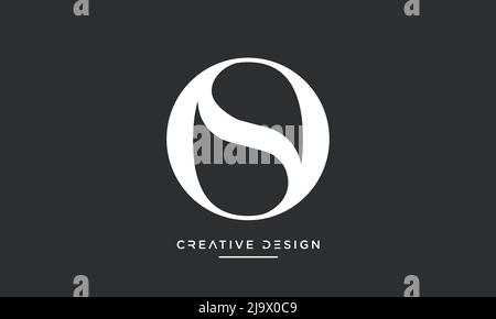 Alphabet Letters OS or SO Abstract Logo Monogram Emblem Stock Vector