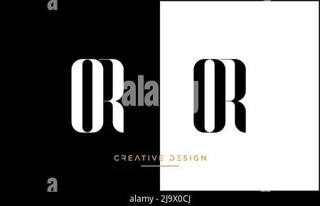 Alphabet Letters OR or RO Abstract Logo Stock Vector