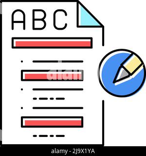 grammar english color icon vector illustration Stock Vector