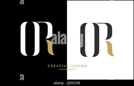 Alphabet Letters OR or RO Abstract Logo Stock Vector