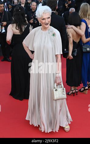 Cannes, France. May 25th, 2022. Cannes, France. Maye Musk attending the Elvis Premiere, part of the 75th Cannes Film Festival, Palais de Festival, Cannes. Credit: Doug Peters/EMPICS/Alamy Live News Stock Photo