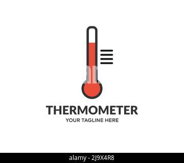 Thermometer logo design. Growing temperature scale. Thermometer scales. Different temperatures vector design and illustration. Stock Vector
