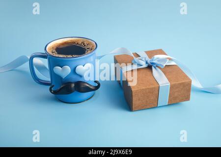 Happy Father's Day inscription with a cup of coffee Stock Photo
