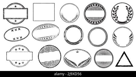 Big set of grunge vector templates for rubber stamps Stock Vector