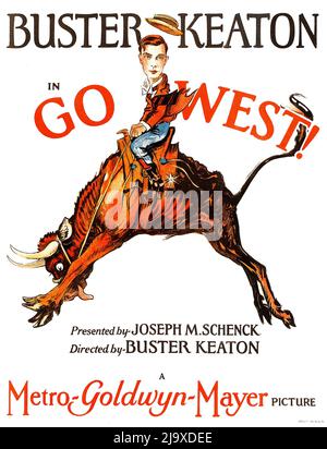 Buster Keaton - Go West (MGM, 1925). Window Card. Stock Photo