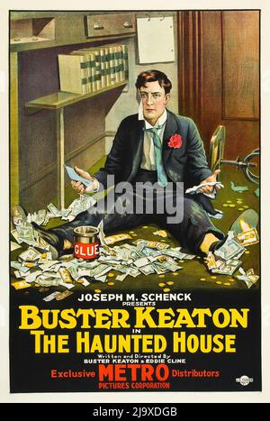 Vintage film poster - Buster Keaton - The Haunted House (Metro, 1921) Stock Photo