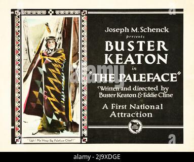 Film poster - Buster Keaton - The Paleface (First National, 1922). Title Lobby Card Stock Photo