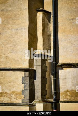 abstract architectural background old ocher castle wall Stock Photo