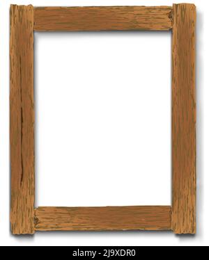 Vintage style wooden frame. Vector illustration. Stock Vector