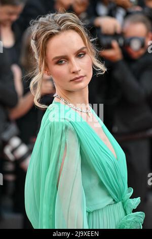 Olivia DeJonge attending the premiere of the movie Elvis during the