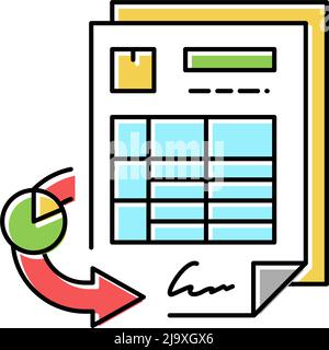 inventory adjustment report color icon vector illustration Stock Vector ...
